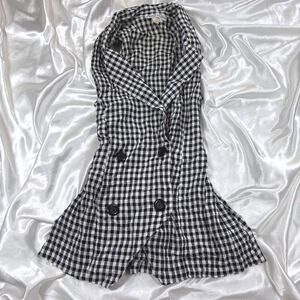 Vintage Top Black Excellent Gingham Double Breasted Seersucker David Hollis